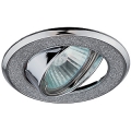 Светильник ЭРА DK18 CH/SH SL декор "круг со стекл крошк" MR16,12V,50W, хром/сер блеск (100)