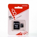 Карта памяти 08Gb Smart buy Micro SD + (адаптер SD) Сlass 10