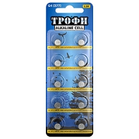 Батарейки Трофи AG04, LR626, LR66, 377A  (10/200)