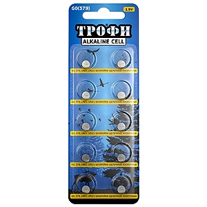 Батарейки Трофи AG0, LR521, LR50, 379А  (10/200)