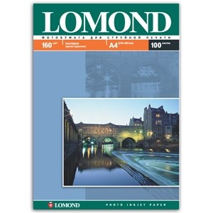 Фотобумага LOMOND A4, 160г/м2, 100л мат.