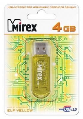 USB флеш-диск 04 Gb Mirex Elf Yellow