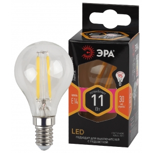 Лампа светодиодная ЭРА F-LED P45-11w-827-E14 (10)