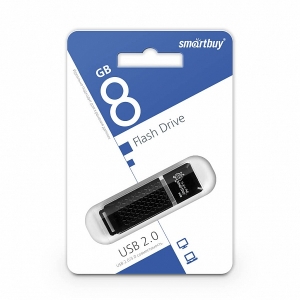 USB флеш-диск 08 Gb Smart Buy Quartz series Black