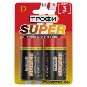Батарейки Трофи R20-2 BL (12)