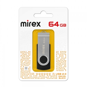 USB флеш-диск 64 Gb Mirex SWIVEL BLACK