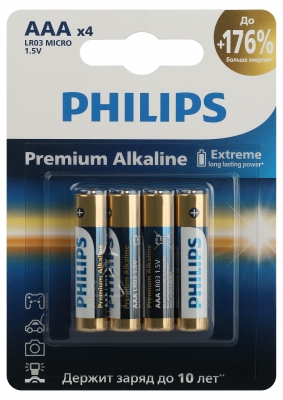 Батарейки Philips LR03-4BL Premium (4/48)